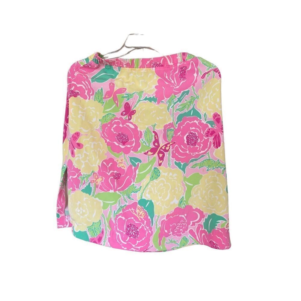 Vintage Lilly Pulitzer Womens Multicolor Floral Silk Blend Shoo Fly Skirt Size 6